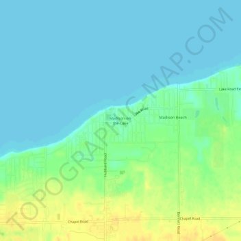 Madison-on-the-Lake topographic map, elevation, terrain