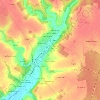 La Fosse topographic map, elevation, terrain