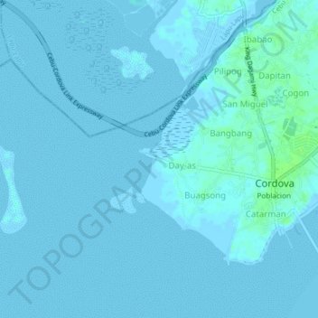 Day-as topographic map, elevation, terrain
