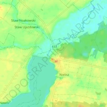 Gaciska topographic map, elevation, terrain