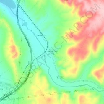Navarrete del Río topographic map, elevation, terrain
