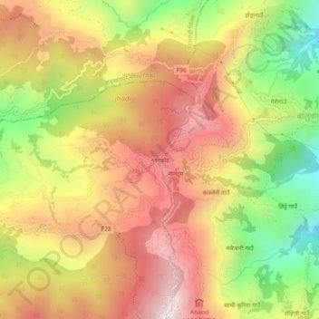 Nagarkot topographic map, elevation, terrain