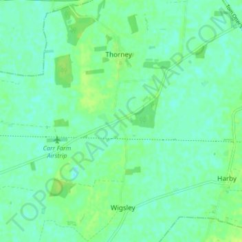 Thorney Moor topographic map, elevation, terrain