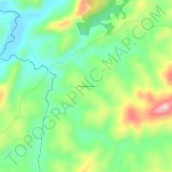 Ponderosa topographic map, elevation, terrain