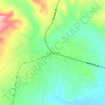 Nyakanazi topographic map, elevation, terrain