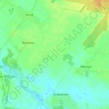 Kolonia Roskosz topographic map, elevation, terrain