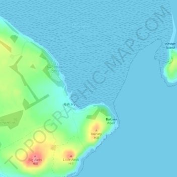 Balcary Bay topographic map, elevation, terrain