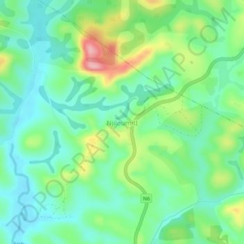 Njiloum II topographic map, elevation, terrain