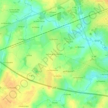 La Grande Richardière topographic map, elevation, terrain