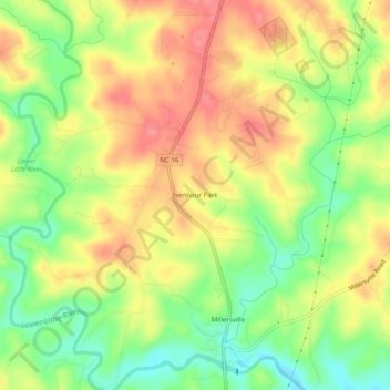 Isenhour Park topographic map, elevation, terrain