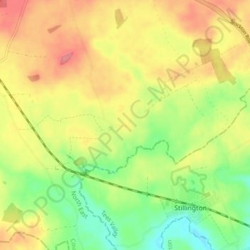 Foxton topographic map, elevation, terrain