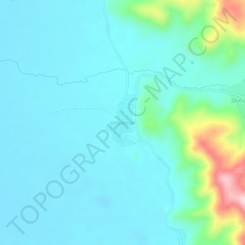 Umuttepe topographic map, elevation, terrain