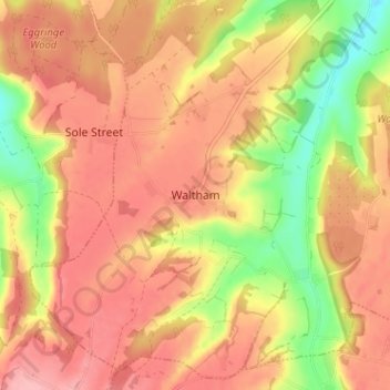 Waltham topographic map, elevation, terrain
