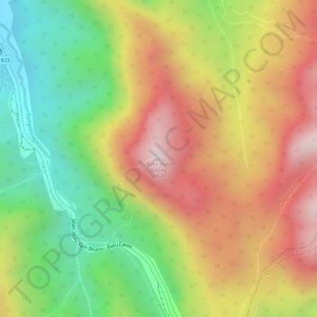 Bukit Hulu Kalung topographic map, elevation, terrain