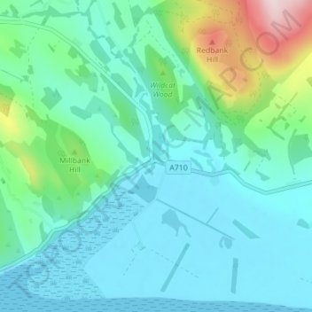 Southwick topographic map, elevation, terrain