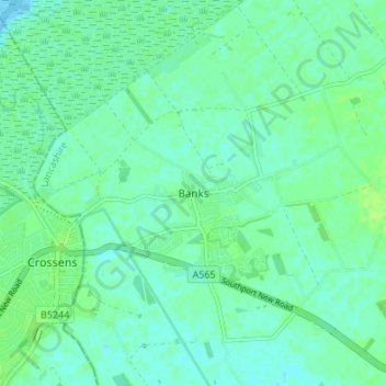 Banks topographic map, elevation, terrain