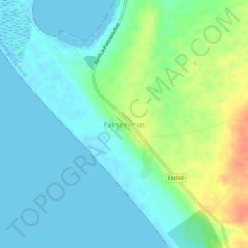 Palmeirinhas topographic map, elevation, terrain