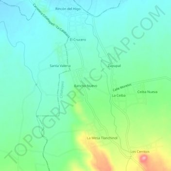 Rancho Nuevo topographic map, elevation, terrain