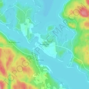 Kellosalmi topographic map, elevation, terrain