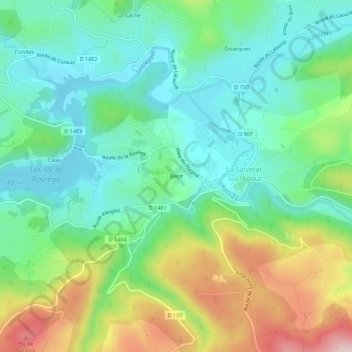 Belot topographic map, elevation, terrain