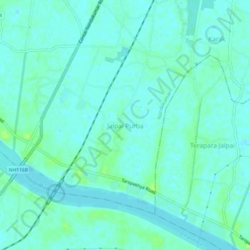 Jalpai Purba topographic map, elevation, terrain