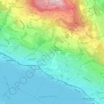 Grüt topographic map, elevation, terrain