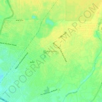 Sabir Colony topographic map, elevation, terrain