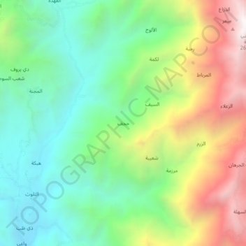 Hajaf topographic map, elevation, terrain