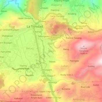 Balili topographic map, elevation, terrain