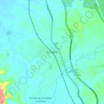 Sungkai topographic map, elevation, terrain