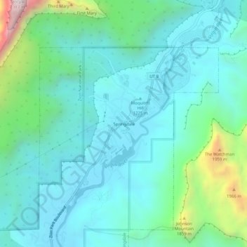 Springdale topographic map, elevation, terrain