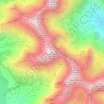 The Inaccessible Pinnacle topographic map, elevation, terrain