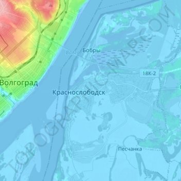 Краснослободск topographic map, elevation, terrain
