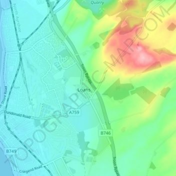 Loans topographic map, elevation, terrain