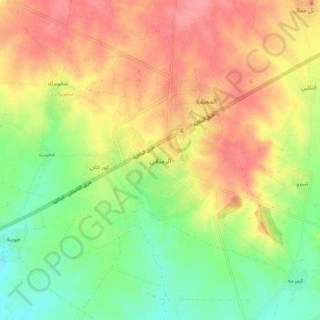 Al Rumailan topographic map, elevation, terrain