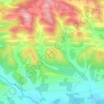 La Rosa topographic map, elevation, terrain