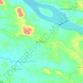 Shambhuru topographic map, elevation, terrain