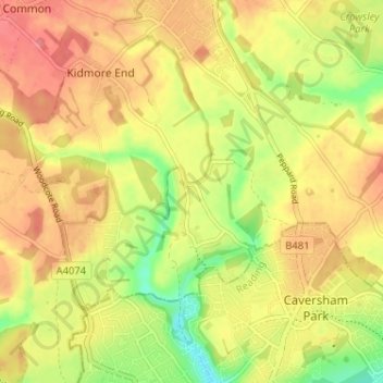 Chalkhouse Green topographic map, elevation, terrain