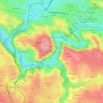 Sainte-Catherine topographic map, elevation, terrain