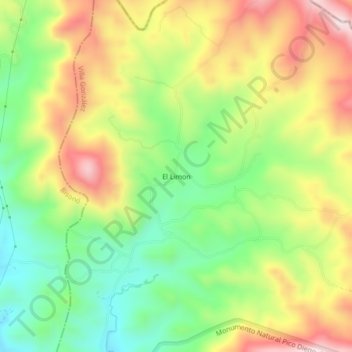 El Limon topographic map, elevation, terrain