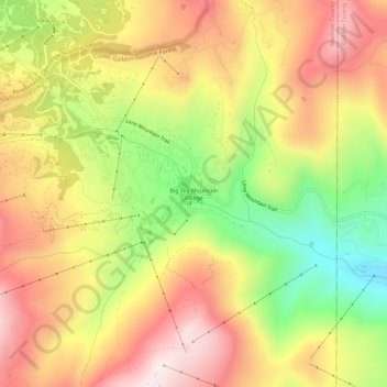 Big Sky Mountain Village topographic map, elevation, terrain
