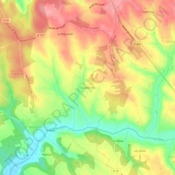 Cardonnac topographic map, elevation, terrain