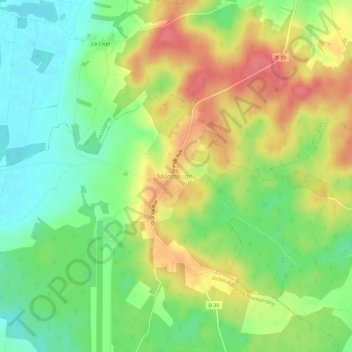 Montseugny topographic map, elevation, terrain