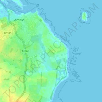 Hauxley topographic map, elevation, terrain