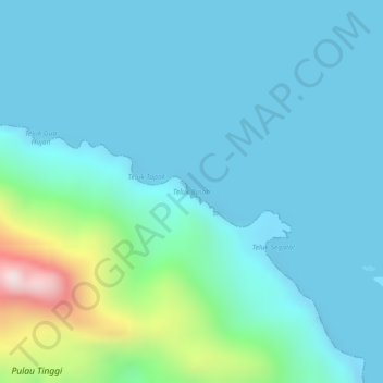 Buloh Bay topographic map, elevation, terrain