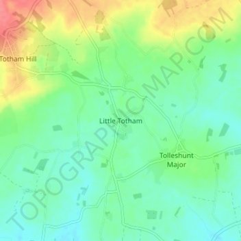 Little Totham topographic map, elevation, terrain