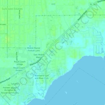 Bayshore Commons topographic map, elevation, terrain