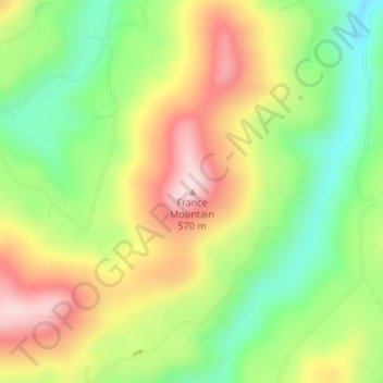 France Mountain topographic map, elevation, terrain