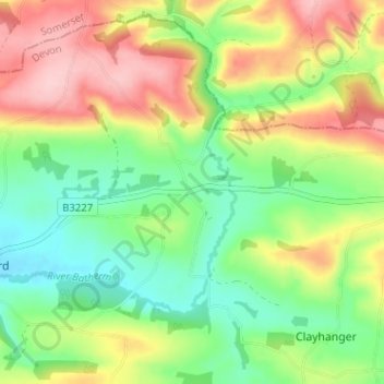 Petton topographic map, elevation, terrain