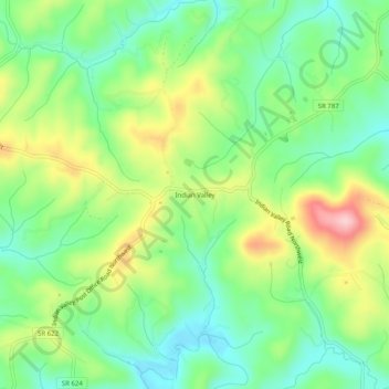Indian Valley topographic map, elevation, terrain